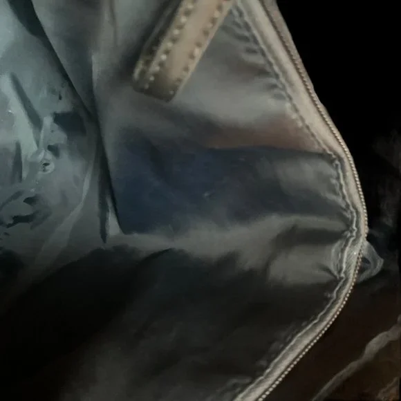 Tommy Hilfiger, Large, Black, T H Motif, Cloth Tote, Chain Handle - Picture 12 of 16